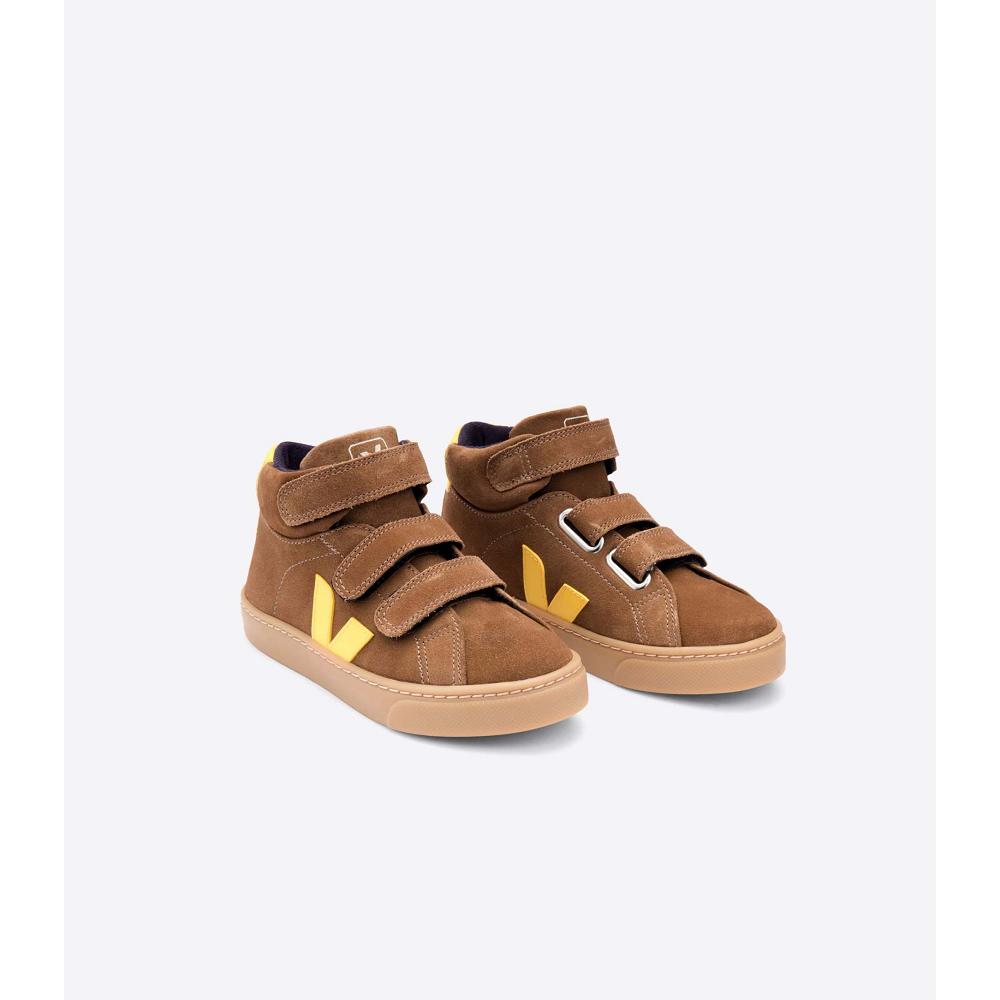 Kids' Veja ESPLAR MID SUEDE High Tops Coffee | SG 696LIS